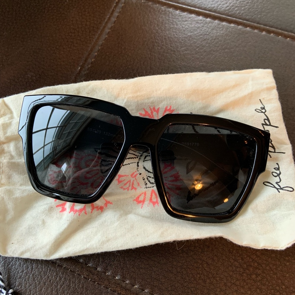 Free People Black Oversized Sunglasses